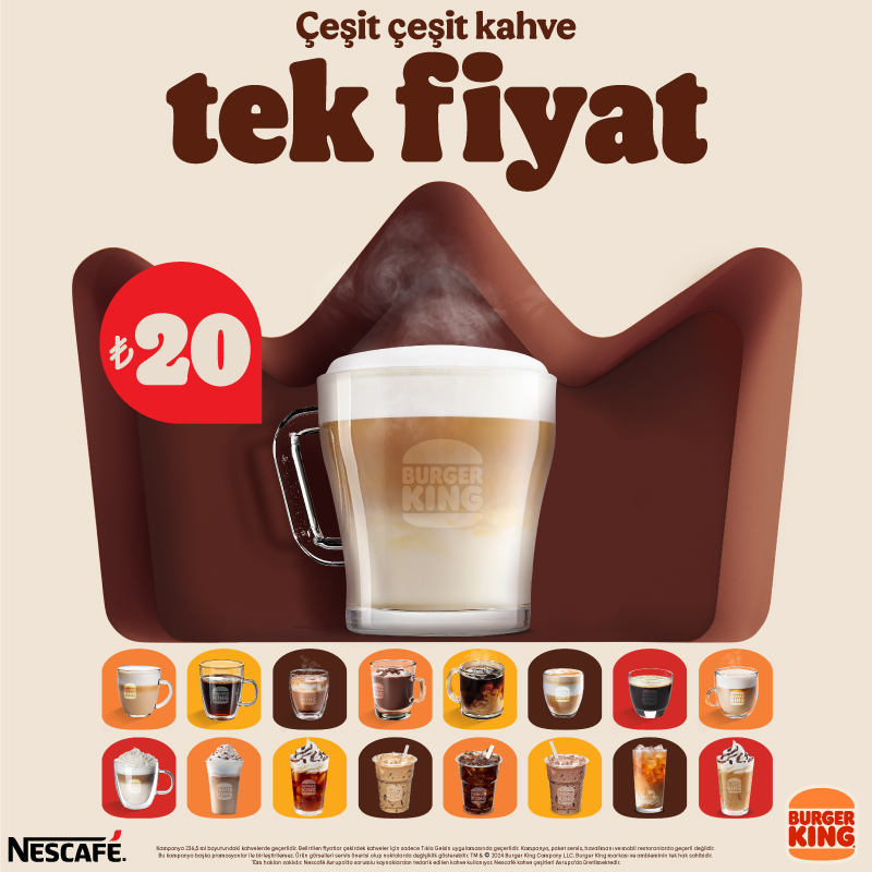 Çeşit Çeşit Kahveler Tek Fiyat!