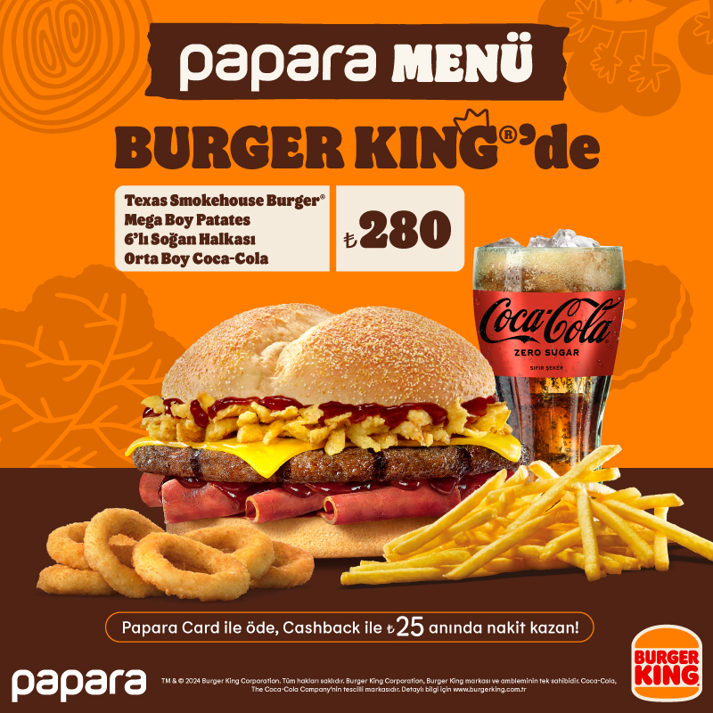 Papara Menü Burger King®’de!